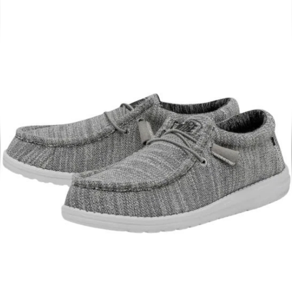 HEY DUDE WALLY STRETCH MIX MEN'S LOAFER LIGHTWEIGHT SHOES SIZE 14 GRANITE